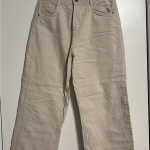 Beige Wide-Leg Pants